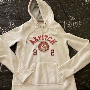 Abercrombie & Fitch Cream Hoodie with Red Embroidery